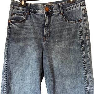 Wit & Wisdom Gracie Skyrise Double Side Seam Wide Leg Jeans - Size 8